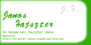 janos hajszter business card