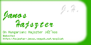 janos hajszter business card